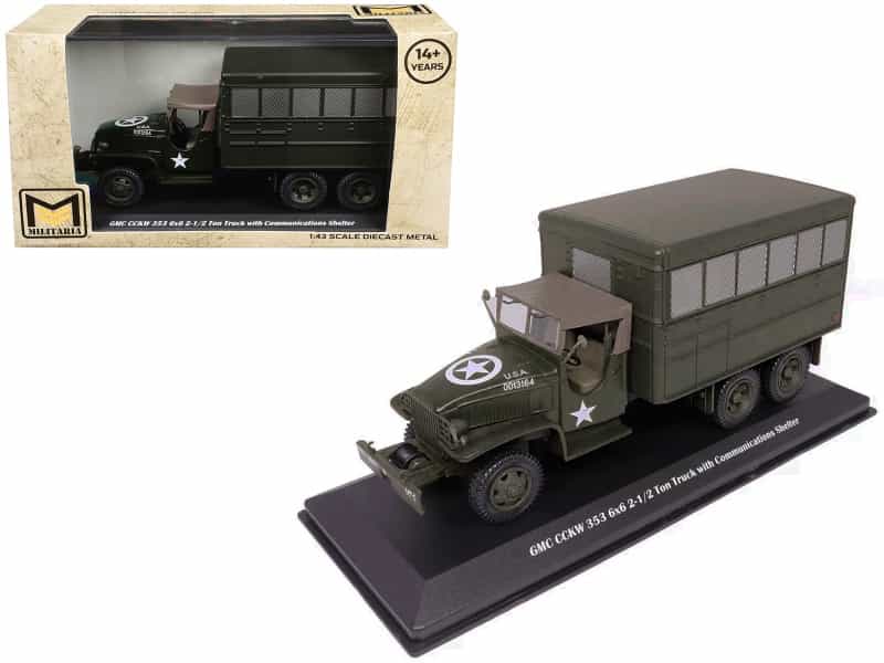 Gmc Cckw 353 6X6 2-1/2 Ton Truck With Communications Shelter Olive Drab "United States Army" 1/43 Diecast Model By Militaria Die Cast