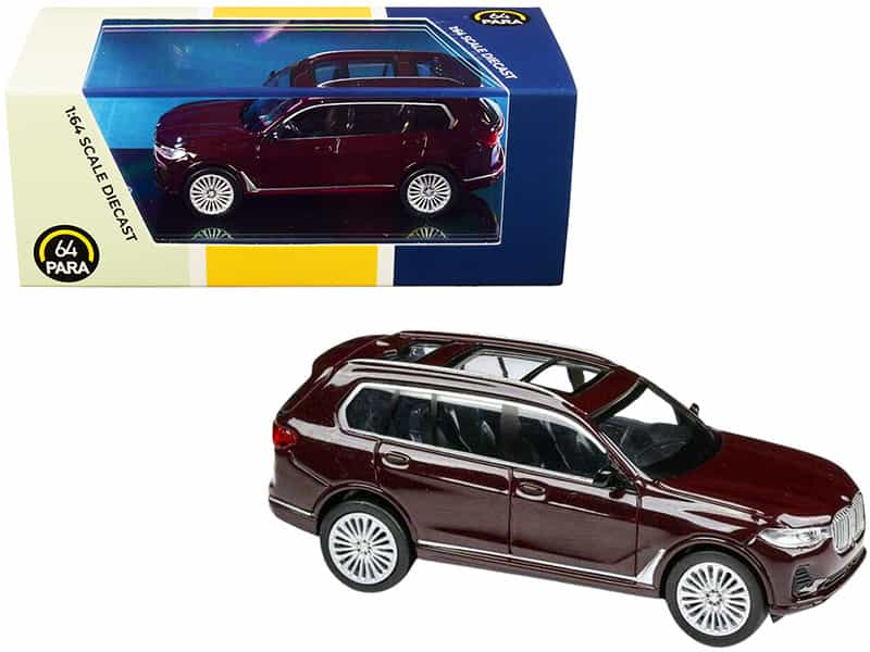 Bmw X7 Ametrine Red Metallic 1/64 Diecast Model Car By Paragon