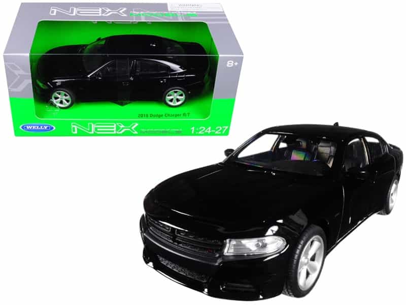 2016 Dodge Charger R/T Black "Nex Models" 1/24-1/27 Diecast Model Car By Welly