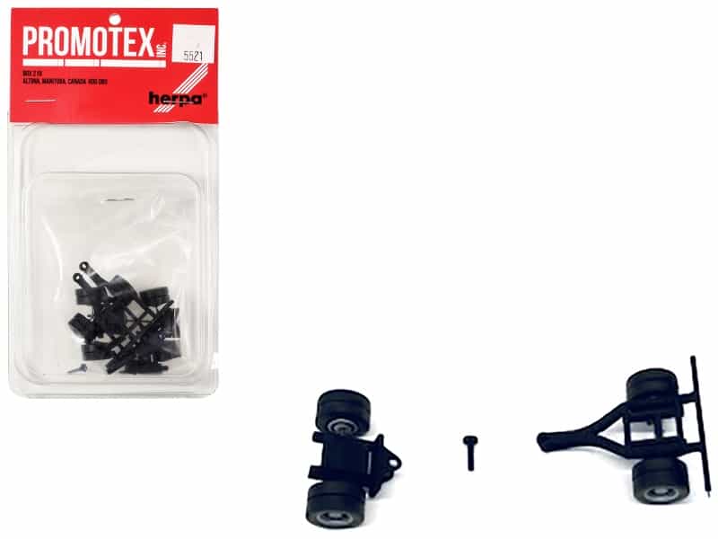 Lowboy Single Axle Booster With Integrated Rear Axle And Fenders (2 Sets) 1/87 (Ho) Plastic Model By Promotex