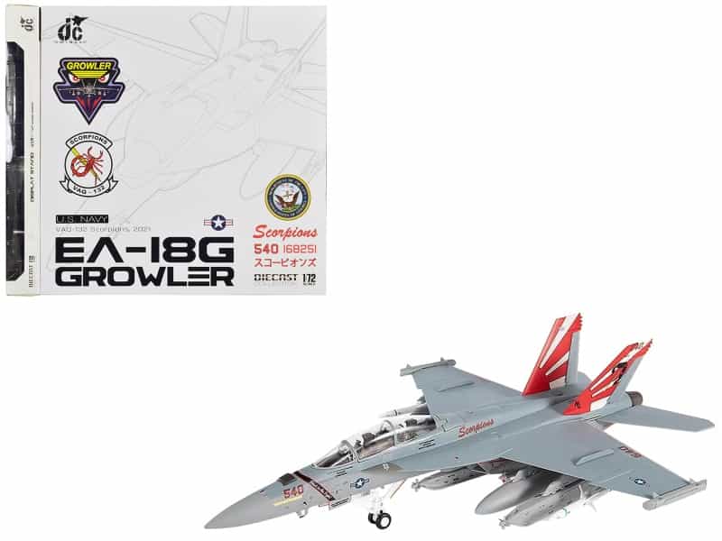 Boeing Ea-18G Growler Aircraft "Vaq-132 Scorpions" United States Navy 1/72 Diecast Model By Jc Wings
