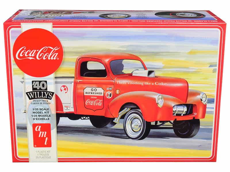 Skill 3 Model Kit 1940 Willys Gasser Pickup Truck "Coca-Cola" 1/25 Scale Model By Amt