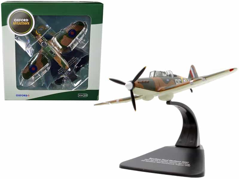 Boulton Paul Defiant Mk I Fighter Plane Pilot: Sqn Ldr P Hunter Gunner Sgt F King 264 Squadron Raf Hornchurch (August 1940) "Oxford Aviation" Series 1/72 Diecast Model Airplane By Oxford Diecast