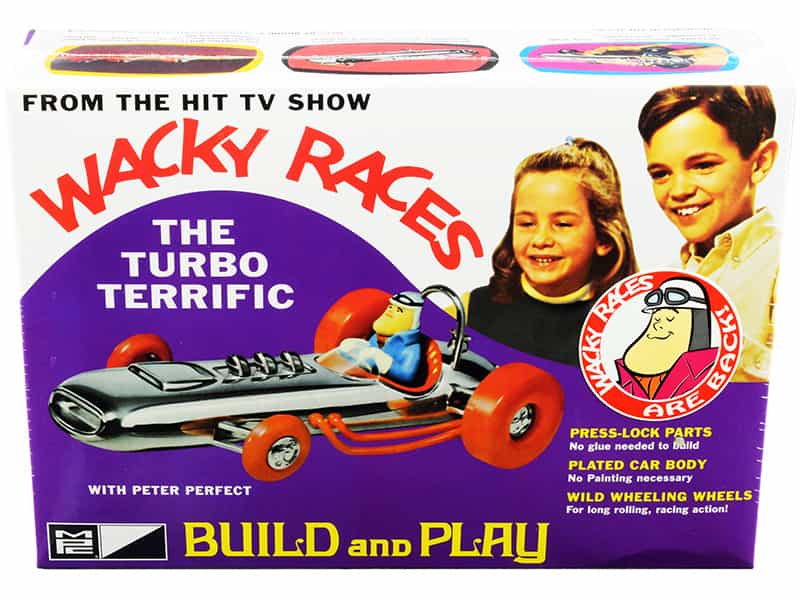 Skill 2 Snap Model Kit The Turbo Terrific With Peter Perfect Figurine "Wacky Races" (1968) Tv Series 1/25 Scale Model By Mpc