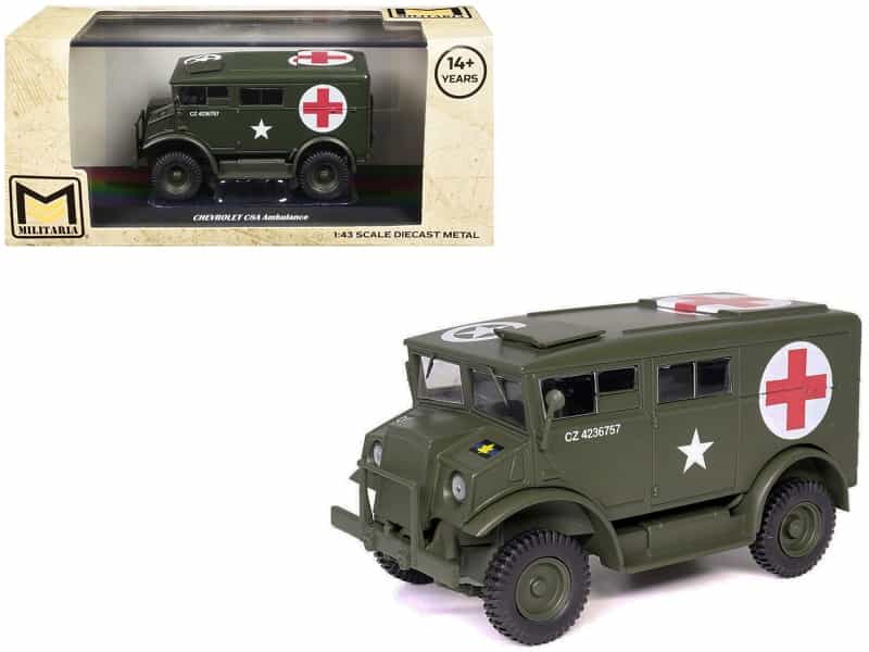 Chevrolet C8a Ambulance Olive Drab "United States Army" 1/43 Diecast Model By Militaria Die Cast