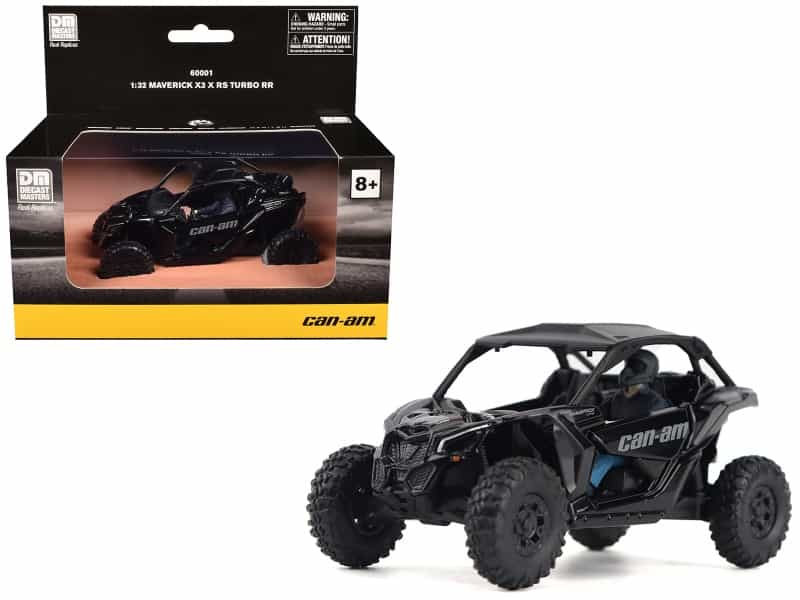 Can-Am Maverick X3 X Rs Turbo Rr Triple Black With Driver Figure 1/32 Diecast Model By Brp Models