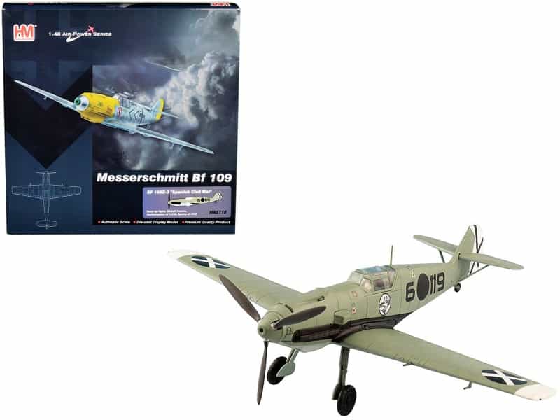 Messerschmitt Bf 109E-3 Fighter Aircraft "Hauptmann Siebelt Reents Spanish Civil War" (1939) "Air Power Series" 1/48 Diecast Model By Hobby Master