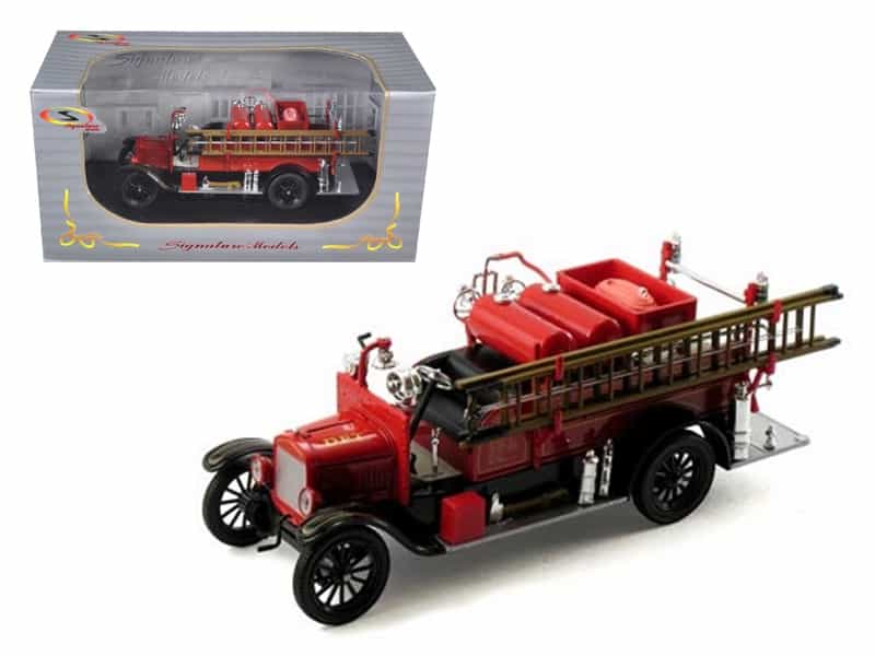 1926 Ford Model T Fire Engine Red And Black 1/32 Diecast Model By Signature Models
