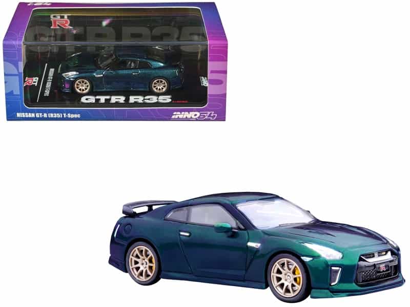 Nissan Gt-R (R35) T-Spec Rhd (Right Hand Drive) Midnight Purple Metallic 1/64 Diecast Model Car By Inno Models