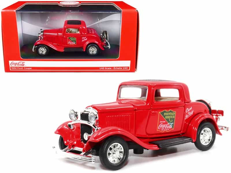1932 Ford Coupe "Coca-Cola" Red With Black Top 1/43 Diecast Model Car By Motor City Classics