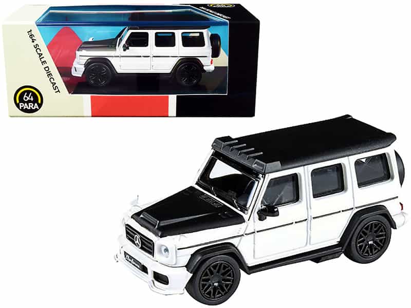 Mercedes Amg G63 Liberty Walk Wagon White With Black Hood And Top 1/64 Diecast Model Car By Paragon