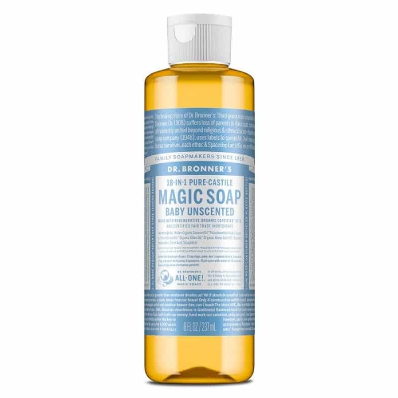 Dr. Bronner's 18-In-1 Pure-Castile Baby Unscented Soap 8 Fl. Oz