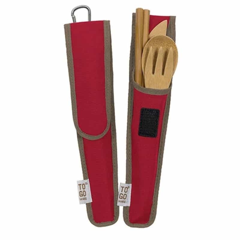 To-Go Ware Cayenne Red Reusable Repeat Bamboo Utensil Set