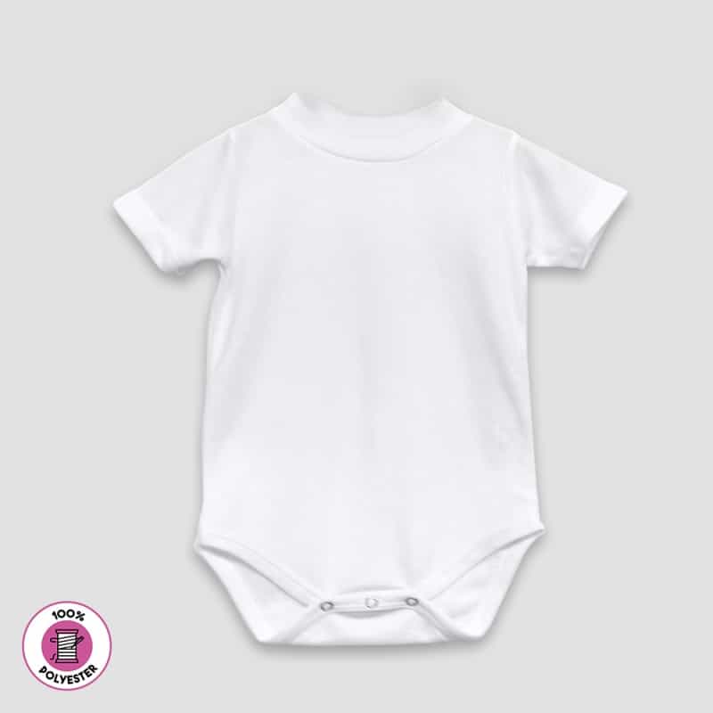 Baby One-Piece Onesies Short Sleeve Crew Neck – White – 100% Polyester