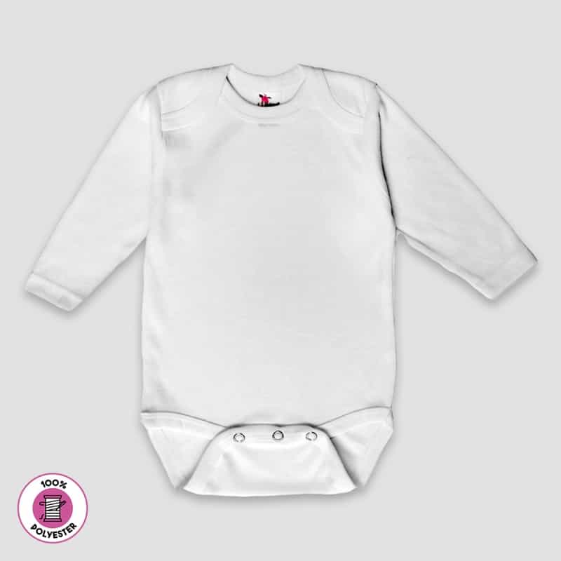 Baby Long Sleeve Onesies – 100% Polyester – White