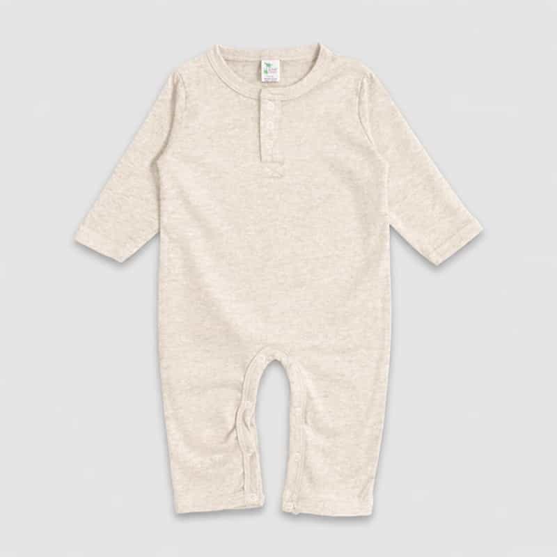 Luxe Baby One-Piece Henley Pajamas – Polyester Cotton Blend