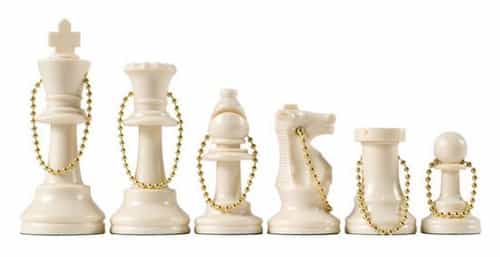 Chess Pieces Keychain Set - Ivory