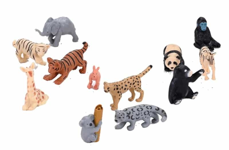 Eco Zip Tubes Animal Babies Figurines - 13"