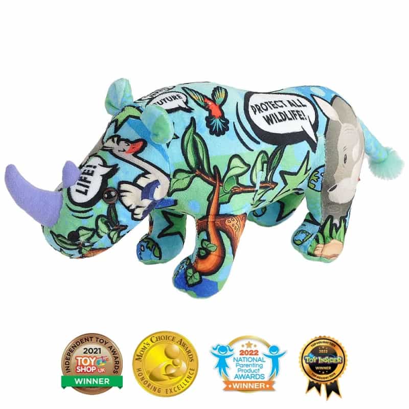 Message From The Planet Rhino Stuffed Animal - 12"