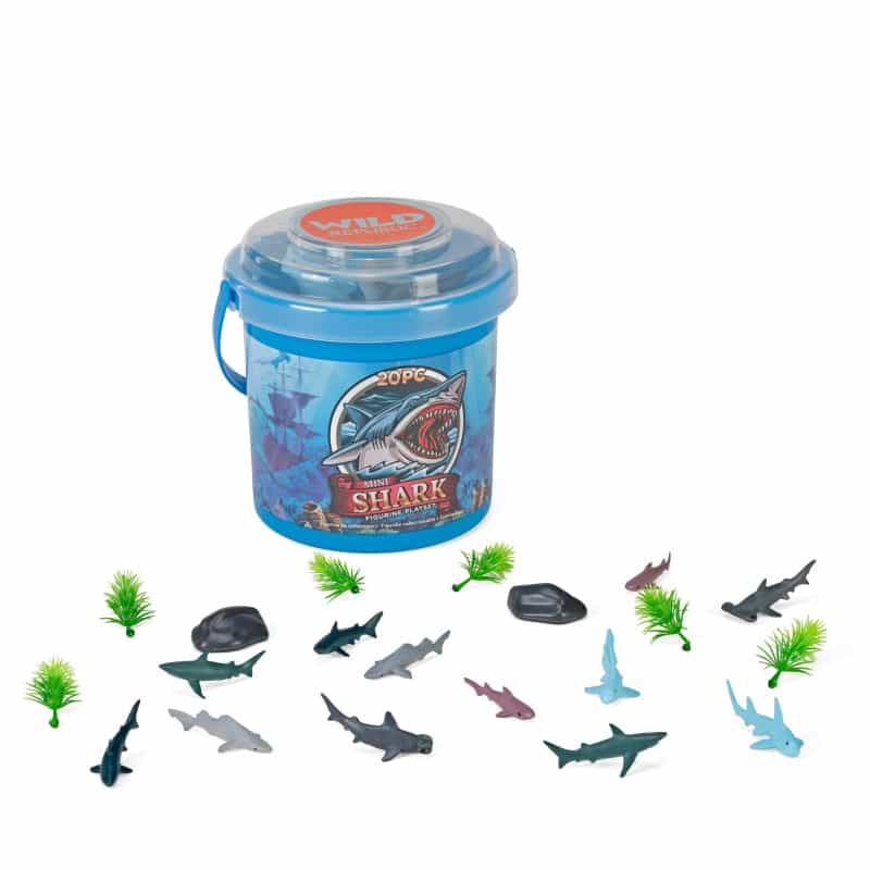 Adventure Buckets Mini Shark Figurines - 4"