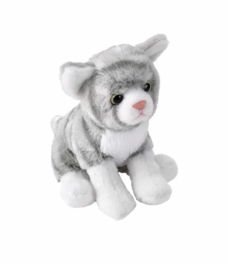 Pocketkins Eco Grey Tabby Cat Stuffed Animal - 5"