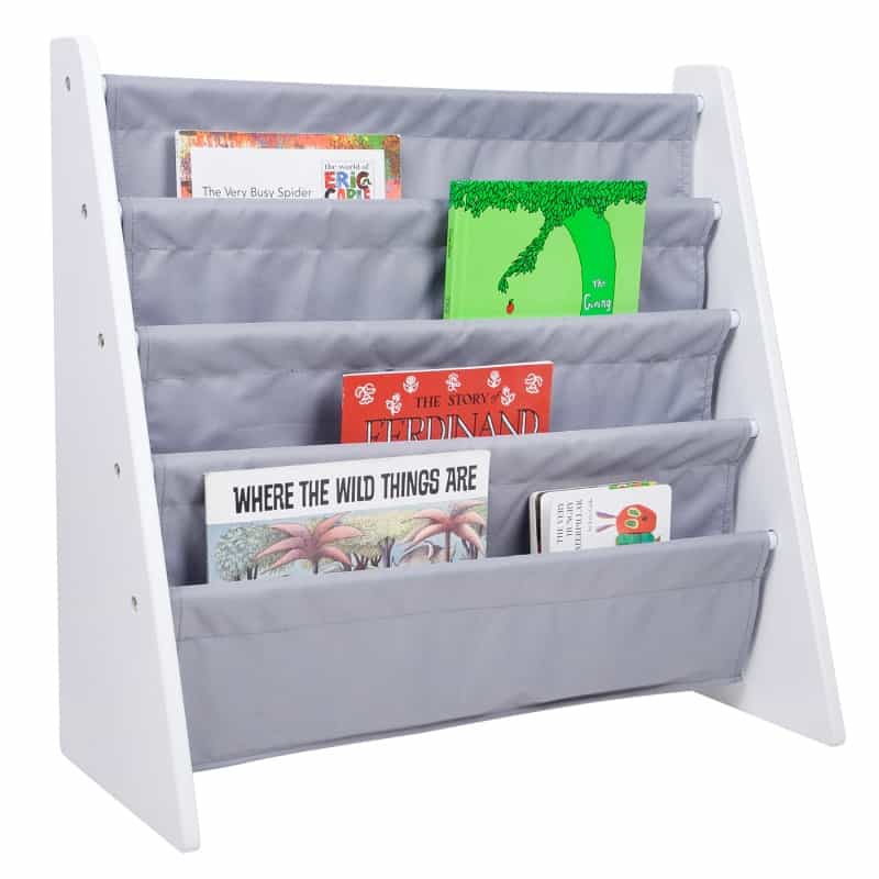 Sling Book Shelf - White W/ Gray