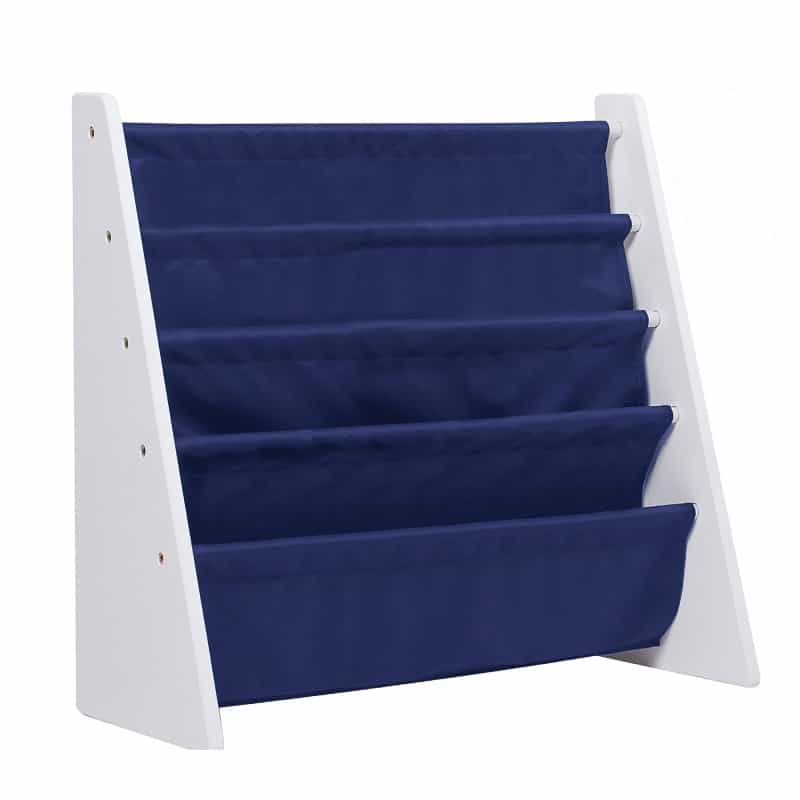 Sling Book Shelf - White W/ Blue