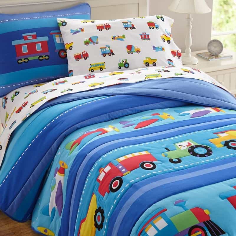 Trains, Planes & Trucks Cotton Comforter 3 Pc Set - Full