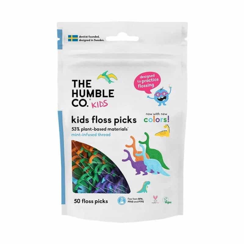 The Humble Co. Kids Mint Dental Floss Picks 50 Pieces
